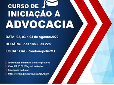 Foto da Notícia: 1ª Subseção da OAB-MT convida para o Curso de Iniciação à Advocacia